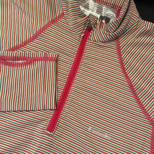 Columbia Sportswear Half Zip Pullover Long Sleeve Striped Top Omni Heat Womens M